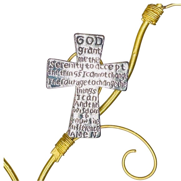 Serenity Prayer, Sterling Silver Cross Brooch Pin - Picture 2 of 4